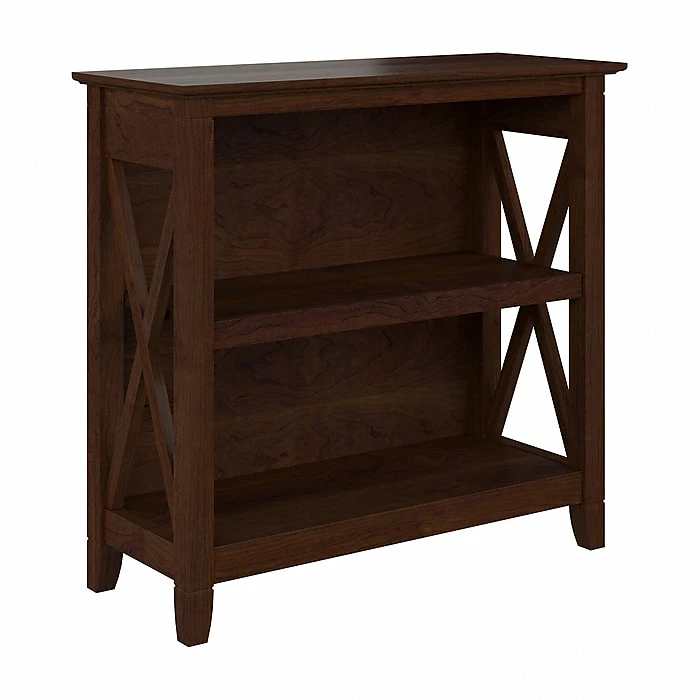Bush Furniture Key West 2-Shelf 30"H Small Bookcase, Bing Cherry (KWB124BC-03)