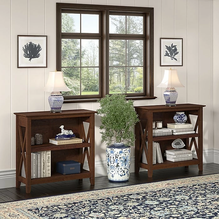 Bush Furniture Key West 2-Shelf 30"H Small Bookcase, Bing Cherry (KWB124BC-03) - Image 6