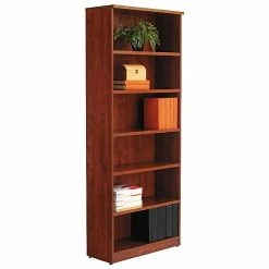 Alera® Valencia Series Bookcase Storage System, 6-Shelf, Medium Cherry (ALEVA638232C)