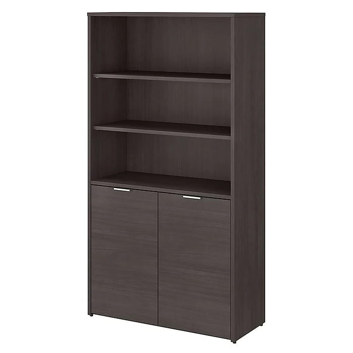 Bush Business Furniture Jamestown 5-Shelf 66"H Bookcase, Storm Gray (JTB136SG)