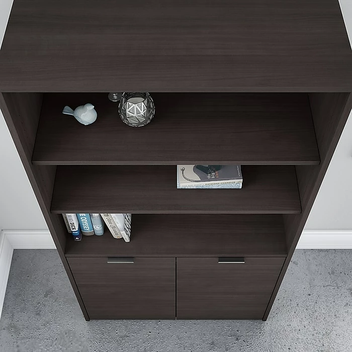 Bush Business Furniture Jamestown 5-Shelf 66"H Bookcase, Storm Gray (JTB136SG) - Image 7