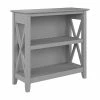 Bush Furniture Key West 2-Shelf 30"H Small Bookcase, Cape Cod Gray (KWB124CG-03)