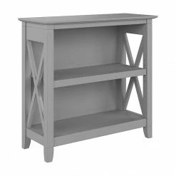 Bush Furniture Key West 2-Shelf 30"H Small Bookcase, Cape Cod Gray (KWB124CG-03)