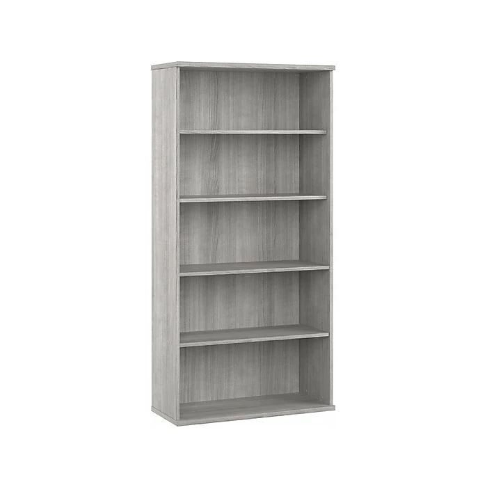 Bush Business Furniture Hybrid 5-Shelf 73"H Tall Bookcase, Platinum Gray (HYB136PG-Z)