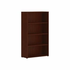 HON Mod 4-Shelf 53"H Bookcase, Traditional Mahogany (HLPLBC3013B4.LTM1)