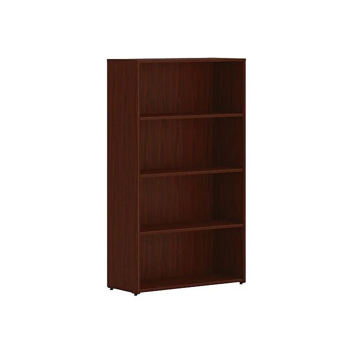 HON Mod 4-Shelf 53"H Bookcase, Traditional Mahogany (HLPLBC3013B4.LTM1)