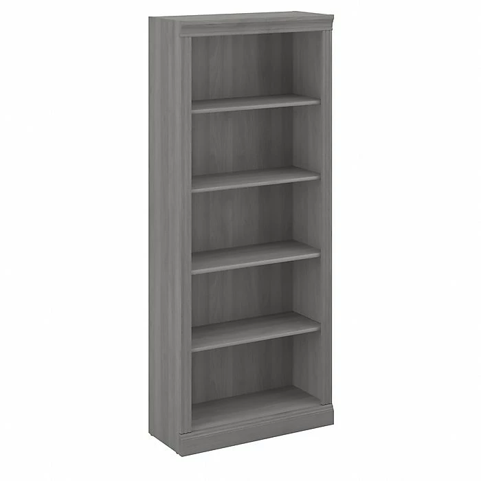 Bush Furniture Saratoga 5-Shelf 72"H Bookcase, Modern Gray (W1655C-03)