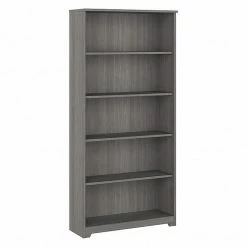 Bush Furniture Cabot Tall 5 Shelf 66" Bookcase, Modern Gray (WC31366)