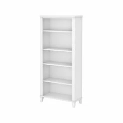 Bush Furniture Somerset 5-Shelf 65"H Bookcase, White (WC81965)