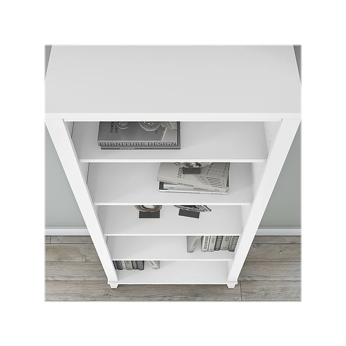 Bush Furniture Somerset 5-Shelf 65"H Bookcase, White (WC81965) - Image 7