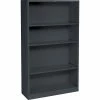 HON Brigade 4-Shelf 59"H Steel Bookcase, Charcoal (HONS60ABCS)