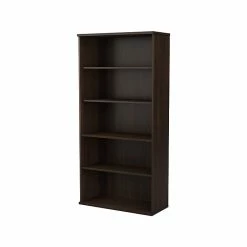 Bush Business Furniture Hybrid 5-Shelf 73"H Tall Bookcase, Black Walnut (HYB136BW-Z)