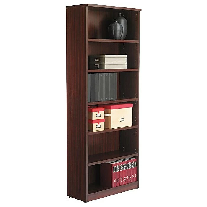 Alera® Valencia Series Bookcase Storage System, 6-Shelf, Mahogany