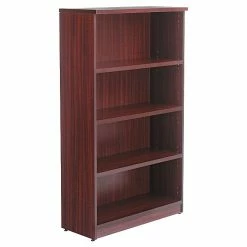 Alera Valencia Series 4-Shelf 54.78"H Bookcase Storage System, Mahogany (ALEVA635632MY)