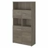 Bush Business Furniture Office 500 5-Shelf 70"H Bookcase With Doors, Modern Hickory (OFB136MH)