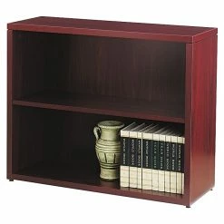 HON 10500 Series Bookcase, 2 Shelves, 36"W, Mahogany Finish