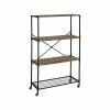 Honey-Can-Do 4-Shelf 63"H Steel Mobile Bookcase, Black (SHF-08838)