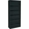 Tennsco 6-Shelf 78"H Metal Bookcase, Black (BC18-72- BLK)
