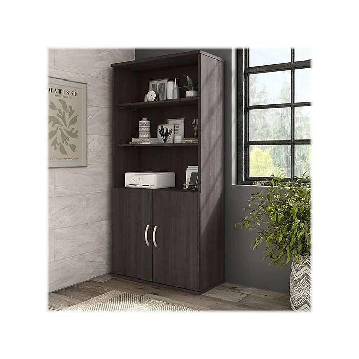 Bush Business Furniture Hybrid 5-Shelf 73"H Tall Bookcase, Storm Gray (HYB136SG-Z) - Image 7
