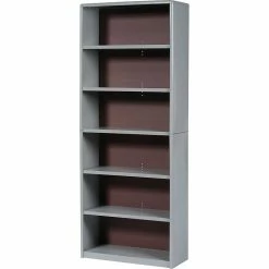 Safco ValueMate Economy 6-Shelf 80"H Steel Bookcase, Black (7174GR)