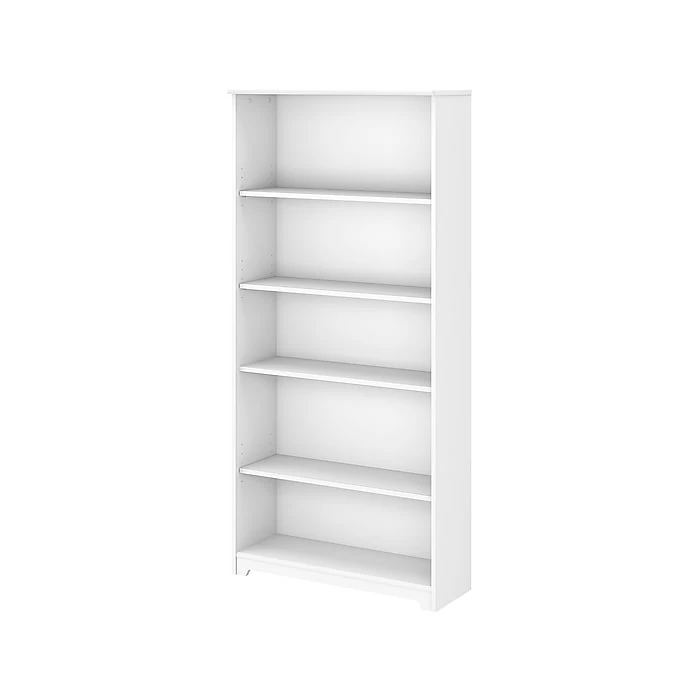 Bush Furniture Cabot 5-Shelf 66.3"H Bookcase, White (WC31966)