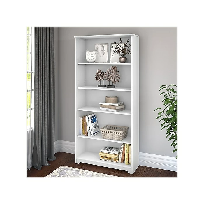 Bush Furniture Cabot 5-Shelf 66.3"H Bookcase, White (WC31966) - Image 2
