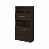 Bush Business Furniture Office 500 5-Shelf 70"H Bookcase With Doors, Black Walnut (OFB136BW)