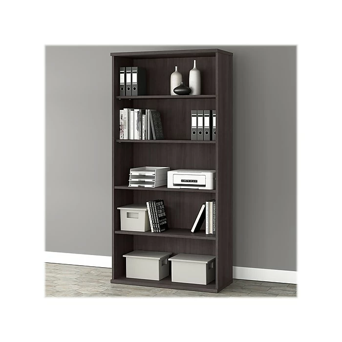 Bush Business Furniture Studio A 5-Shelf 73"H Bookcase, Storm Gray (SDB7236SG-Z) - Image 2
