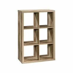 Sauder 6-Shelf 31"H Cube Bookcase, Lintel Oak (430190)