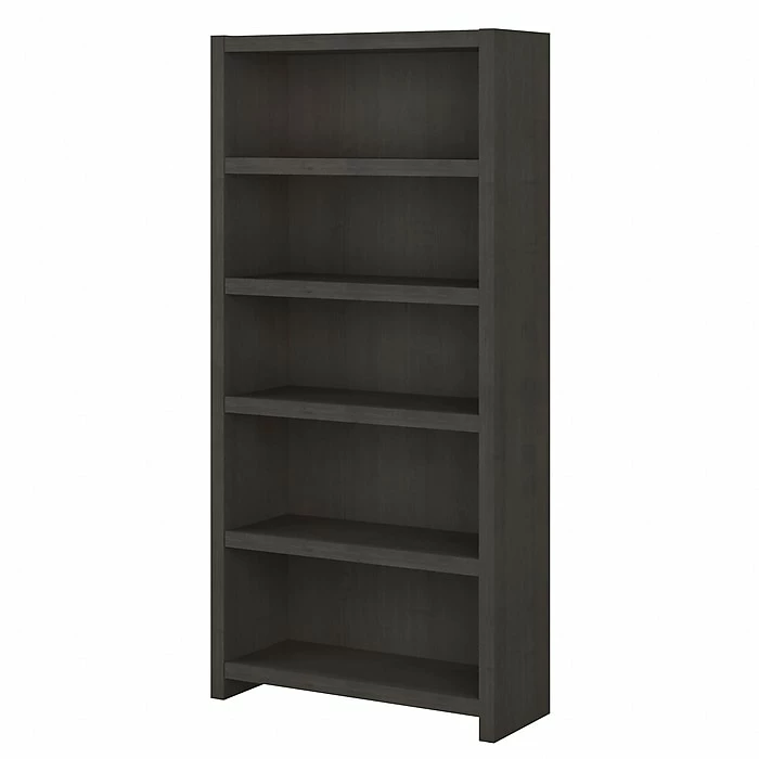 Office By Kathy Ireland® Echo 5-Shelf 66"H Bookcase, Charcoal Maple (KI60304-03)