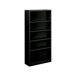 HON Brigade 5-Shelf 71"H Bookcase, Black Steel (HS72ABCP)