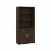 Bush Business Furniture Hybrid 5-Shelf 73"H Tall Bookcase With Doors, Black Walnut (HYB024BW)