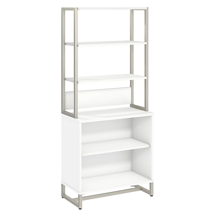 Office By Kathy Ireland® Method Bookcase With Hutch, White (MTH013WH)