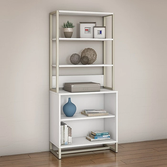 Office By Kathy Ireland® Method Bookcase With Hutch, White (MTH013WH) - Image 2